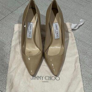 Jimmy Choo Women's Romy Patent Leather Nude Pointed-Toe Pumps